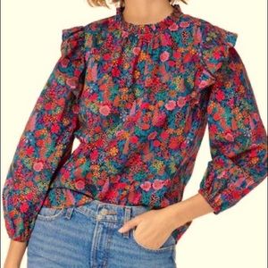 J. Crew x Liberty Print Floral flutter blouse